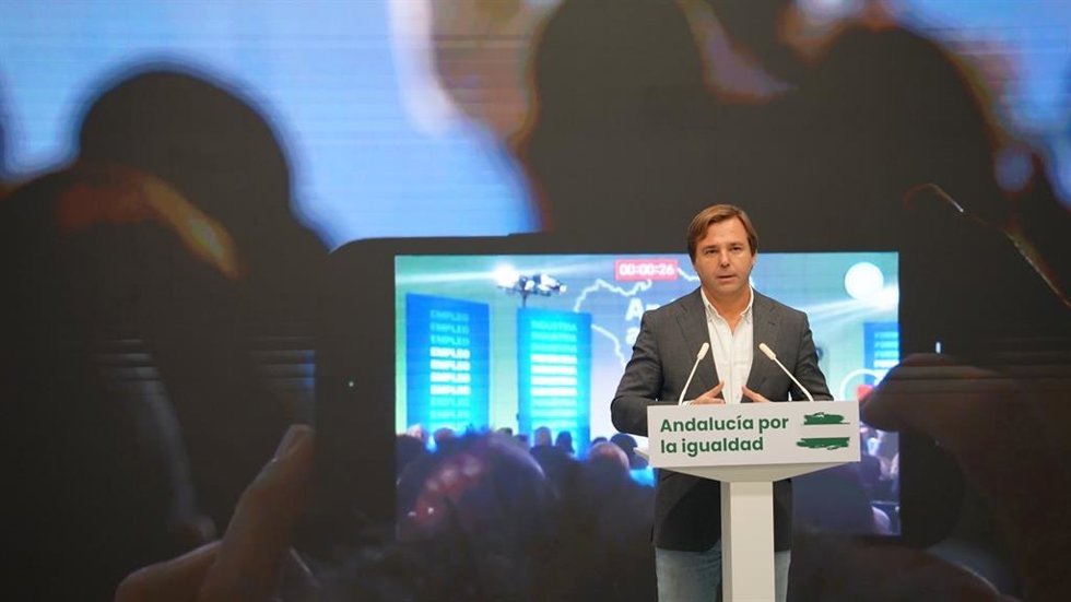 El secretario general del PP-A, Antonio Repullo, este lunes, en Sevilla