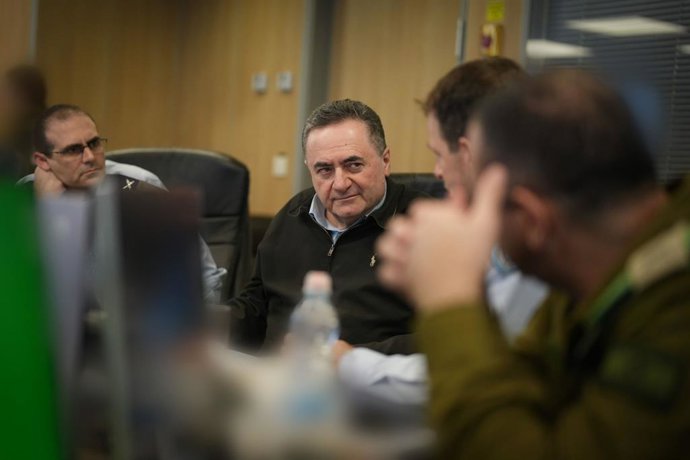 Archivo - Arquivo - O ministro da Defesa de Israel, Israel Katz, durante uma reunião do Gabinete.