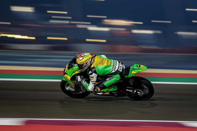 Archivo - El piloto suizo de Moto3 Noah Dettwiler, del equipo CIP Green Power, en el GP Catar