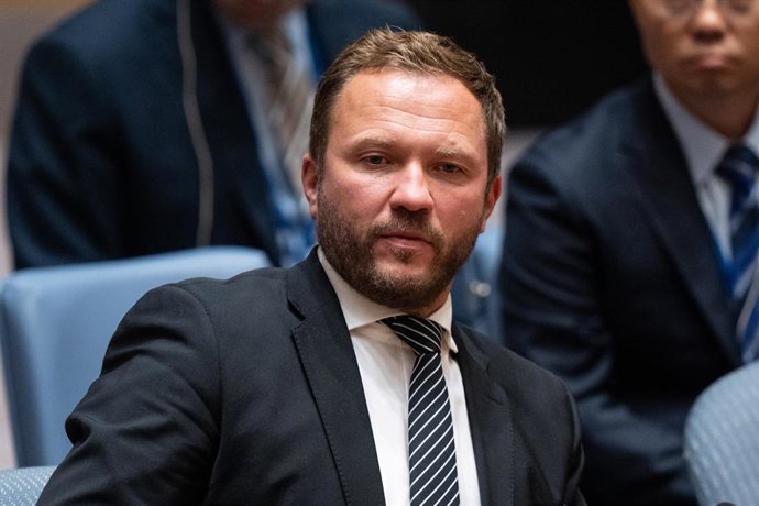 Archivo - 22 de setembro de 2025, Nova York, Nova York, EUA: Margus Tsahkna, Ministro das Relações Exteriores da Estônia, participa da reunião do Conselho de Segurança na sede da ONU em Nova York, NY, em 22 de setembro de 2025, solicitada pela Estônia apó