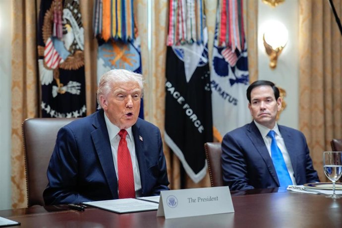 El presidente de Estados Unidos, Donald Trump, y el secretario de Estado, Marco Rubio