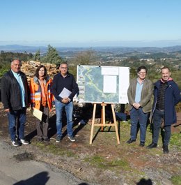 Visita a las obras de la SI-13, en Siero