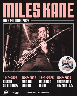 Cartel de los conciertos de Miles Kane en España