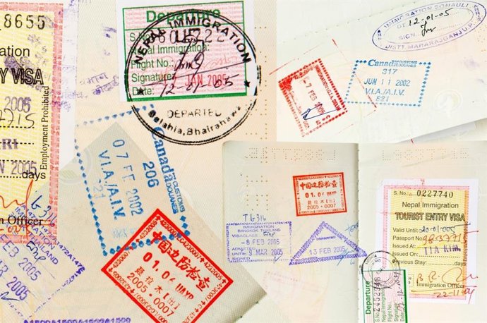 Imagen de sellos de pasaportes