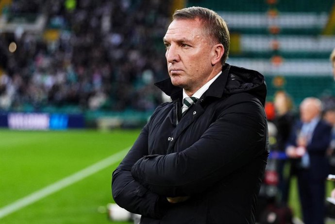 Brendan Rodgers durante un partido del Celtic FC escocés