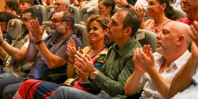 Archivo - Representantes de Movimiento Sumar e IU Andalucía en el acto de inicio del curso político de Por Andalucía celebrado en Sevilla el 20 de septiembre de 2025. (Foto de archivo).