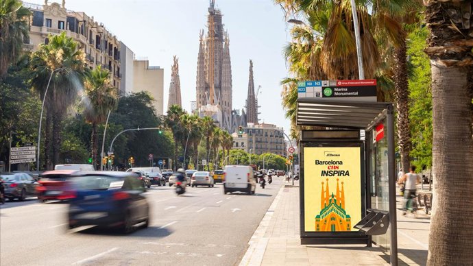 Una marquesina publicitària a Barcelona