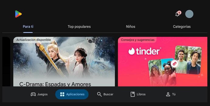 Página inicial da Google Play Store