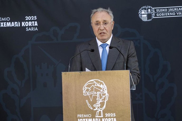 Archivo - El presidente de Sidenor, José Antonio Jainaga, interviene durante el acto de entrega del premio ‘Joxe Mari Korta 2025’, en el Palacio Miramar, a 10 de julio de 2025, en San Sebastián, Guipúzcoa, País Vasco (España). 