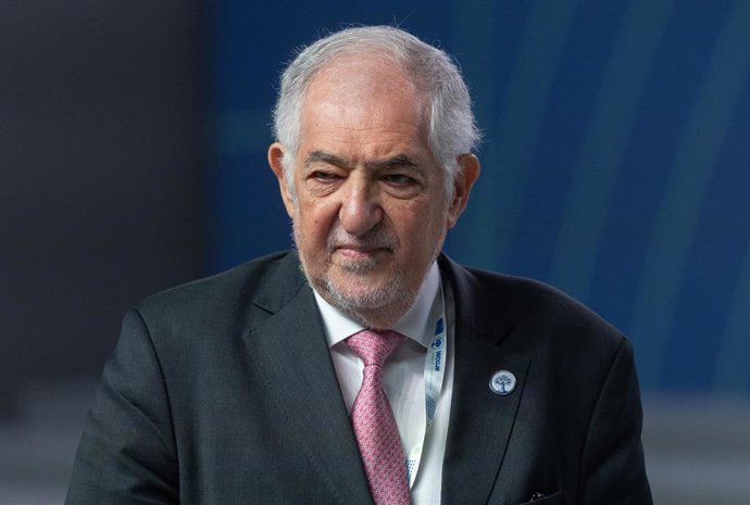 El presidente del Tribunal Constitucional, Cándido Conde-Pumpido, ofrece una rueda de prensa durante la VI Conferencia Mundial de Justicia Constitucional, en IFEMA.