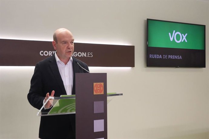 El portavoz adjunto de Vox en las Cortes de Aragón, Santiago Morón.