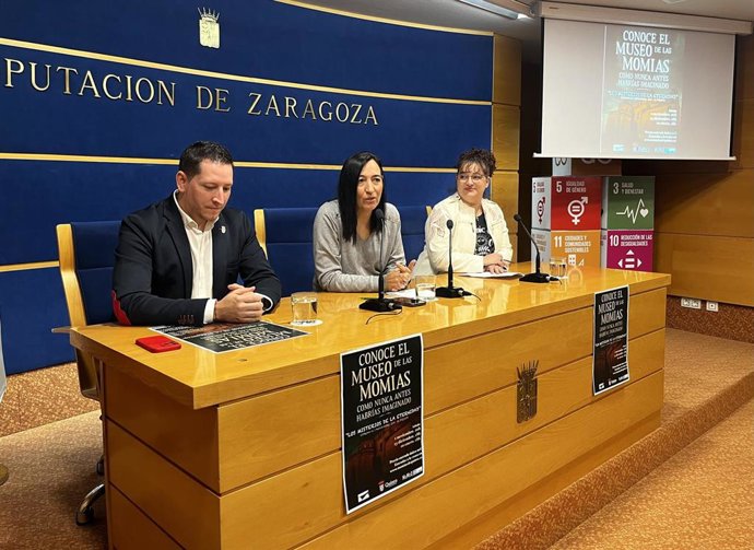 Presentación de la iniciativa en Quinto, en la sala de prensa de la DPZ.