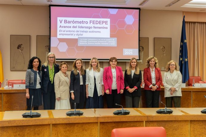 Presentación del V Barómetro FEDEPE, un estudio promovido por la Federación Española de Mujeres Directivas, Ejecutivas, Profesionales y Empresarias (FEDEPE), en el Congreso de los Diputados