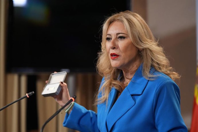 La consejera de Economía y portavoz del Gobierno andaluz, Carolina España, este martes en la rueda de prensa del Consejo de Gobierno tras la aprobación del proyecto de Presupuestos para 2026.