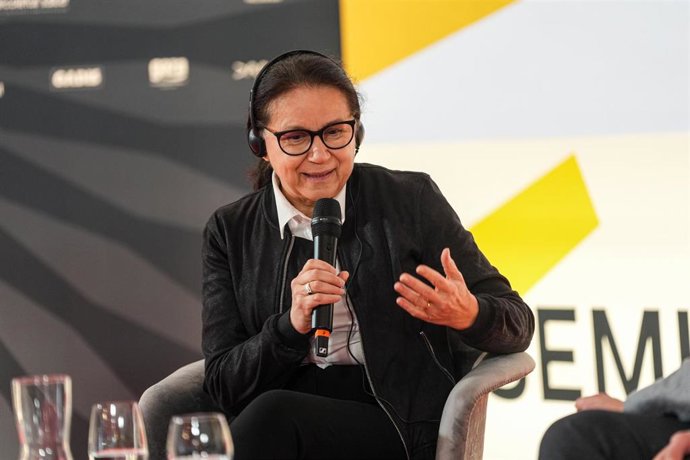 Valladolid. 20251027. 70 SEMINCI. Rueda de Prensa SILENT FRIEND con la participación de Ildikó Enyedi (Cineasta). PHOTOGENIC/ RUBÉN ORTEGA.