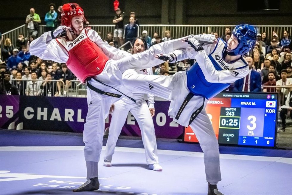Lena Moreno, durante un combate.