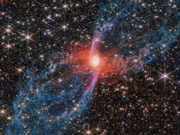 A Nebulosa da Aranha Vermelha, vista pelo telescópio Webb