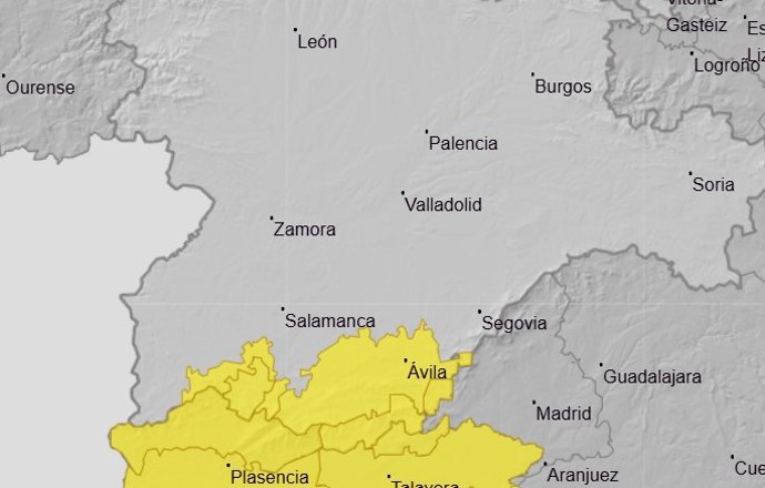 Avisos por lluvias en Ávila y Salamanca para el 29 de octubre de 2025.