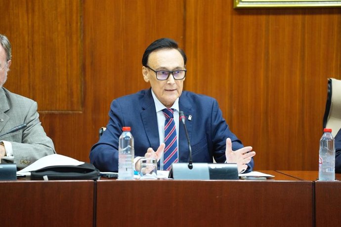 El consejero de Universidad, Investigación e Innovación, José Carlos Gómez Villamandos, en comisión parlamentaria.
