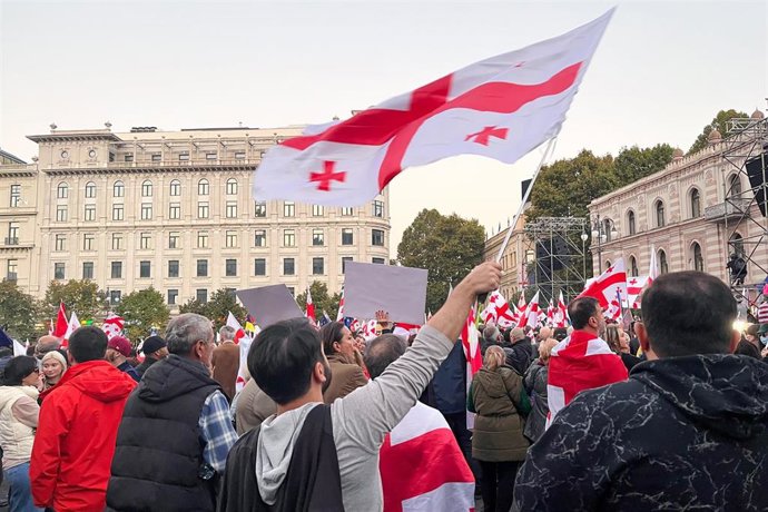 Manifestación en Tiflis, Georgia, contra el Gobierno.