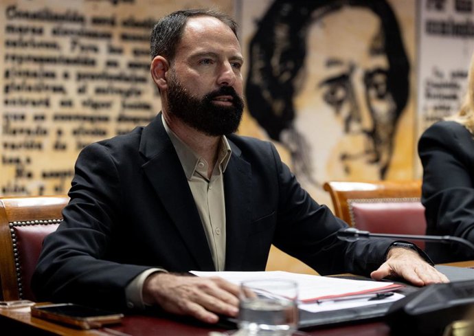 El exgerente del Partido Socialista Obrero Español (PSOE) y Presidente de ENUSA, Mariano Moreno Pavón, comparece ante la comisión sobre el caso Koldo, en el Senado, a 23 de octubre de 2025, en Madrid (España). 