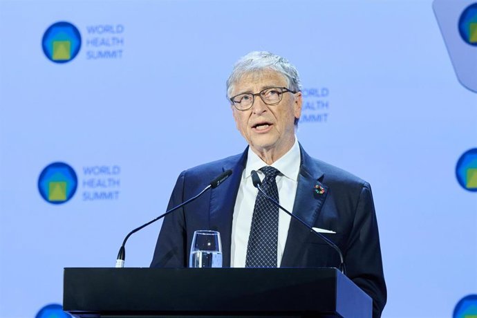 Archivo - FILED - 14 October 2024, Berlin: Bill Gates, founder of the Gates Foundation, speaks at the "World Health Summit" conference at the Marriott Hotel. Photo: Annette Riedl/dpa
