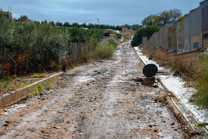Daños provocados por la lluvia en Ayamonte (Huelva) durante el aviso de nivel rojo