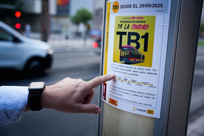 Imagen de recursos del bus de tránsito rápido (BTR) o tranvibús de Sevilla.