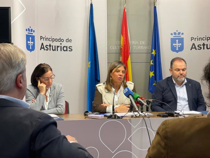 La vicepresidenta del Principado, Gimena Llamedo, este miércoles en rueda de prensa.