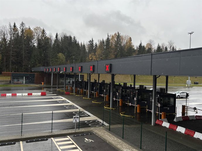 Puesto de vigilancia y control de Medininkai, en la frontera entre Lituania y Bielorrusia