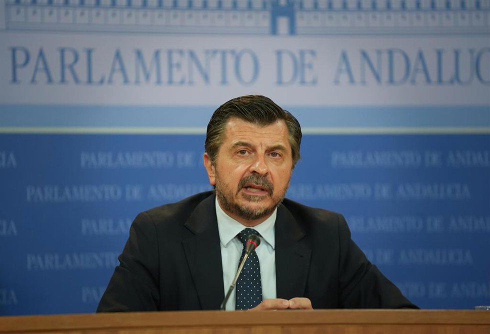 El portavoz del PP-A en el Parlamento andaluz, Toni Martín, este miércoles