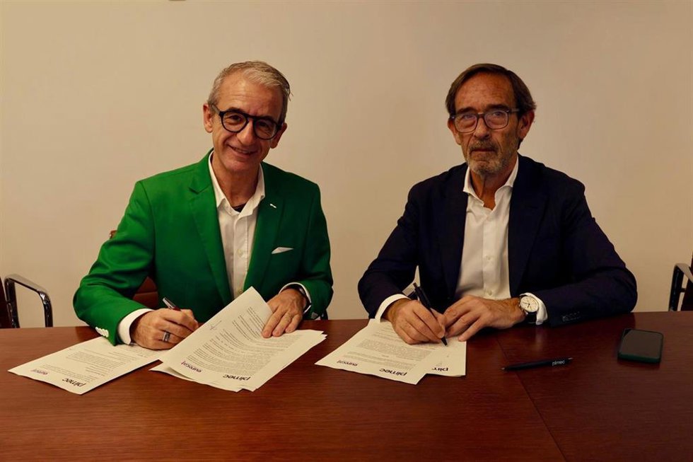 El director general de Eurecat, Xavier López, y el secretario general de Pimec, Josep Ginesta.
