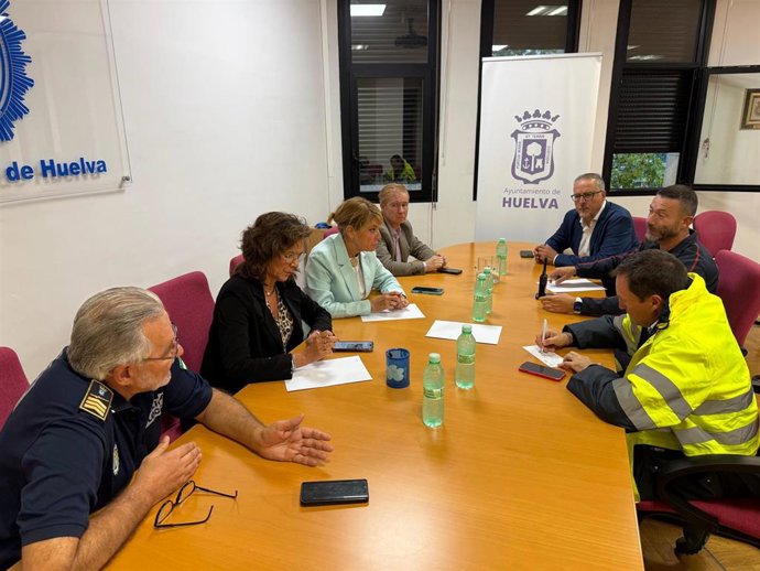 Reunión del Plan de Emergencias para realizar un balance de incidentes en Huelva capital.