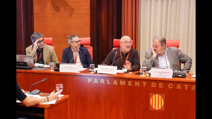 El secretario de Movilidad e Infraestructuras de la Generalitat, Manel Nadal, en el Parlament