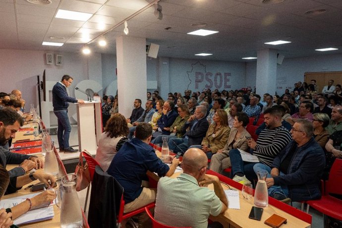 Miguel Ángel Gallardo, en el Comité Regional que ha ratificado su candidatura.