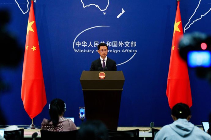 El portavoz del Ministerio de Exteriores de China, Guo Jiakun, durante una rueda de prensa en Pekín (archivo)