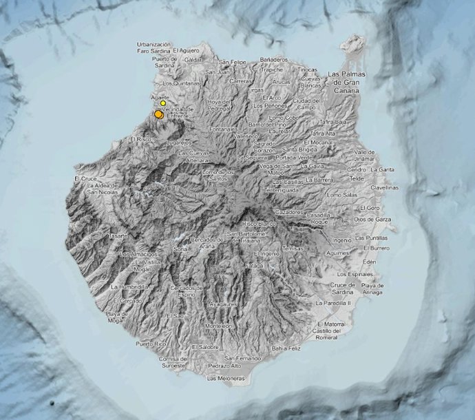 Agaete (Gran Canaria) registrou três terremotos nas últimas horas, o maior deles de magnitude 2,9, sentido pela população.