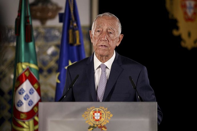Archivo - El presidente de Portugal, Marcelo Rebelo de Sousa, en una comparecencia