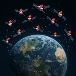 Infográficos de satélites chineses.