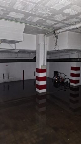 Daños en garaje por las fuertes lluvias.