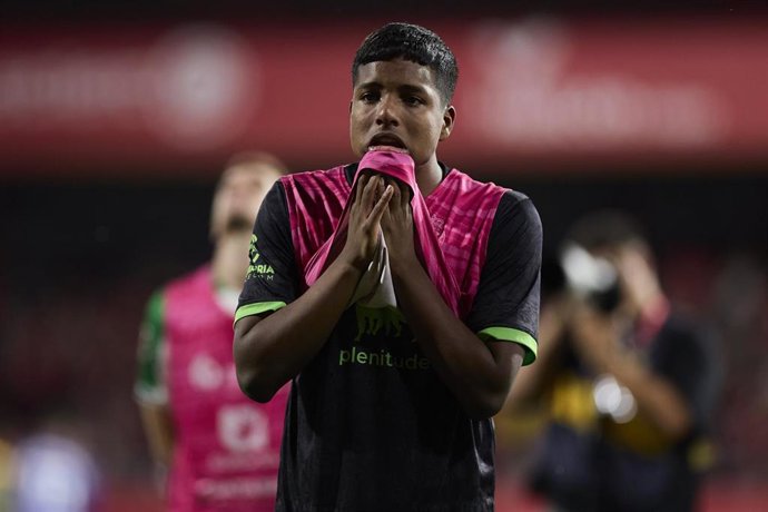 Archivo - El jugador Jeremy Arevalo (Real Racing Club de Santander) en un partido de LaLiga Hypermotion