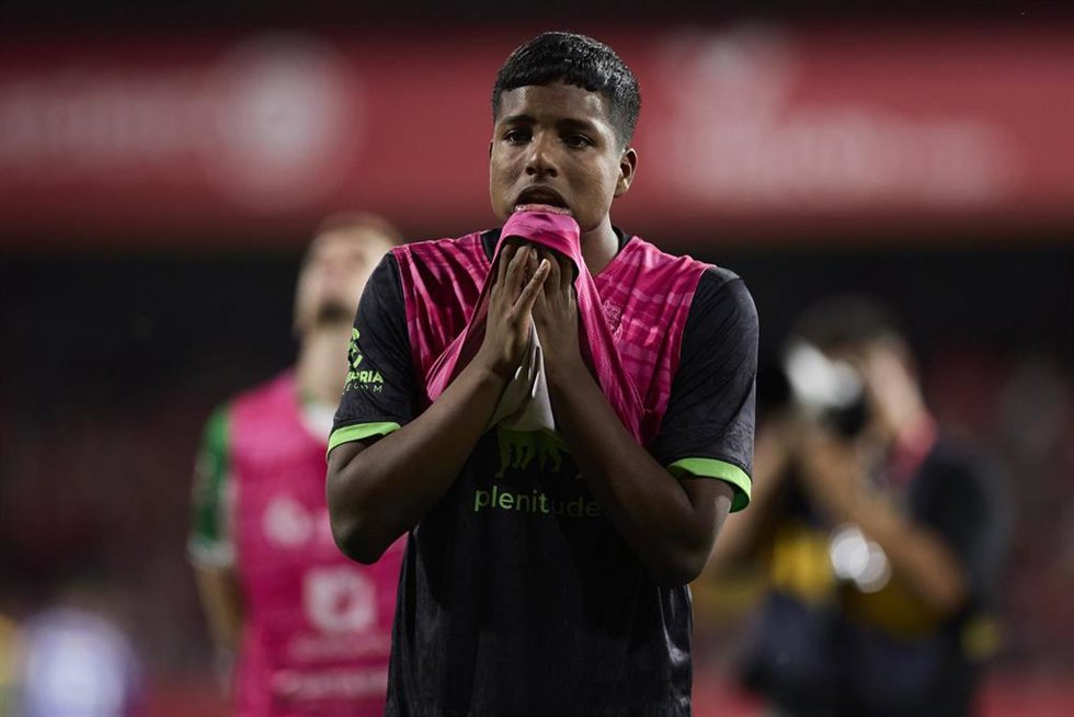 Archivo - El jugador Jeremy Arevalo (Real Racing Club de Santander) en un partido de LaLiga Hypermotion
