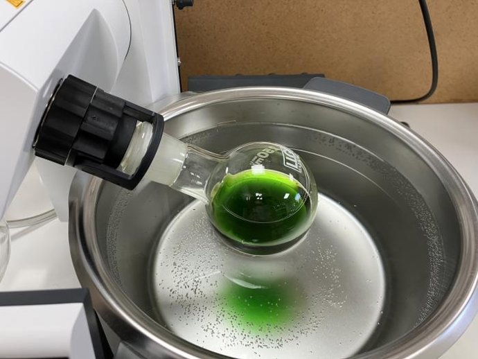 Imagen del proceso de extracción y de los extractos en los laboratorios del CITA.