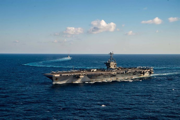 Archivo - January 24, 2022, Mediterranean Sea: US puts 8,500 troops on heightened alert amid fears over Ukraine. The USS Harry S Truman aircraft carrier is now under Nato command in the Mediterranean. FILE PHOTO SHOT ON: January 22, 2022, Mediterranean Se