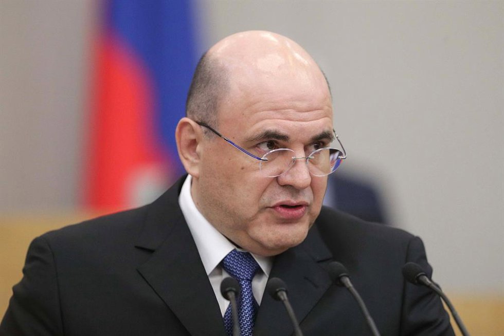 Archivo - Mijail Mishustin, primer ministro de Rusia, en una comparecencia en Moscú (archivo)