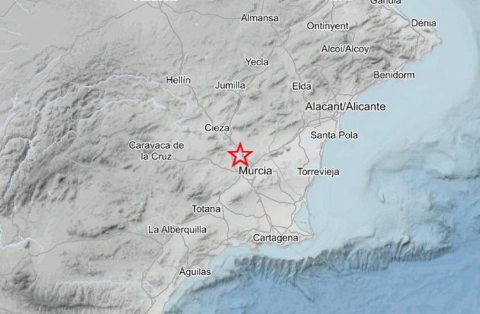 Registrados dos terremotos de 2,7 y 1,7 grados de magnitud en Lorquí (Murcia)
