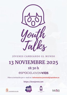 Cartel de la quinta edición de 'Leónjoven Youth Talks', que se celebrará el día 13 de noviembre.