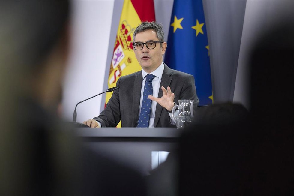 El ministro de Presidencia, Justicia y Relaciones con las Cortes, Félix Bolaños.