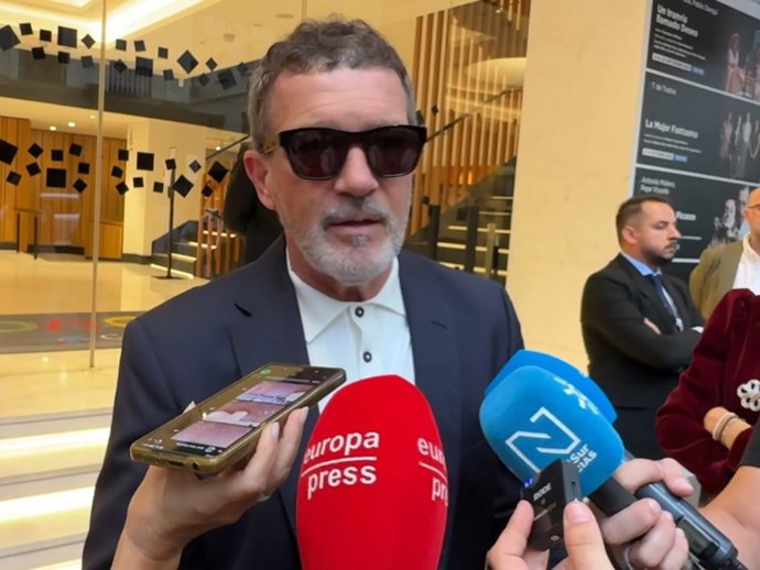 Antonio Banderas en el estreno de su nuevo musical, 'Godspell' en el Teatro Soho Caixabank