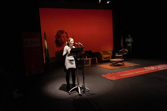 Archivo - Intervención de Sara Giménez presidenta de la Fundación Secretariado Gitano,a 7 de noviembre de 2022 en Sevilla (Andalucía, España). 